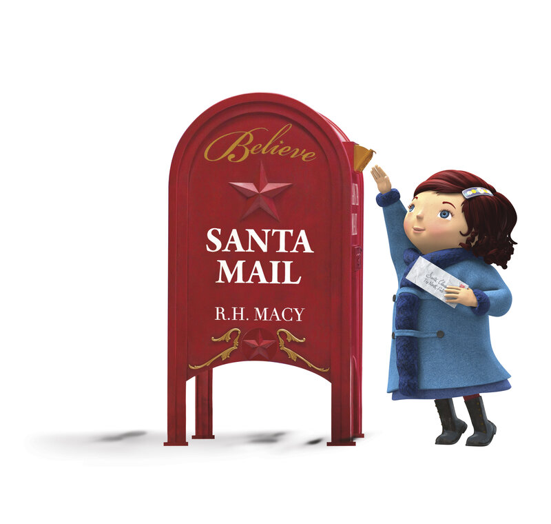 Girl Posting Letter — Red, Festive