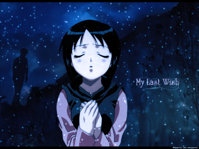 Girl praying under stars