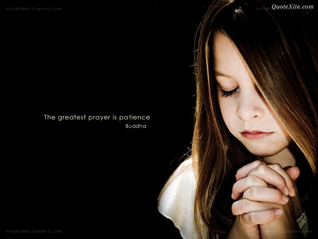 girl praying with quote