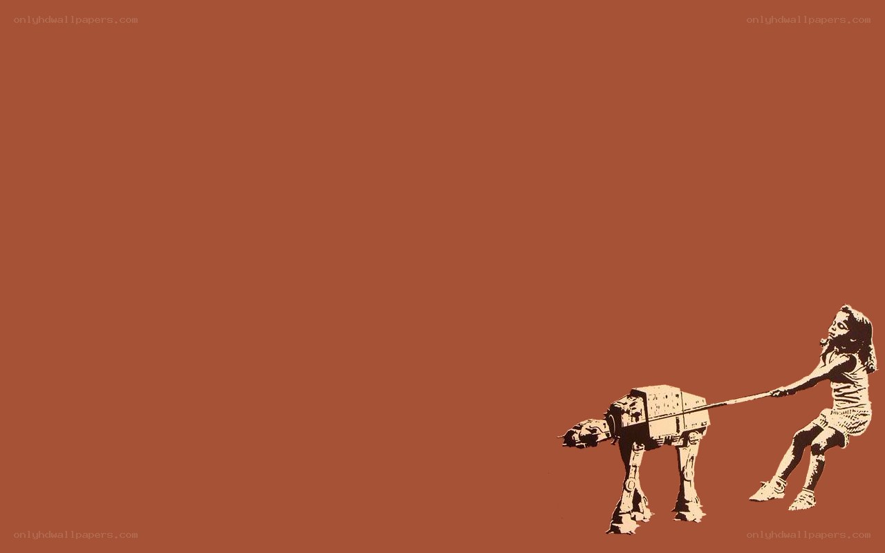 Girl pulling AT-AT walker