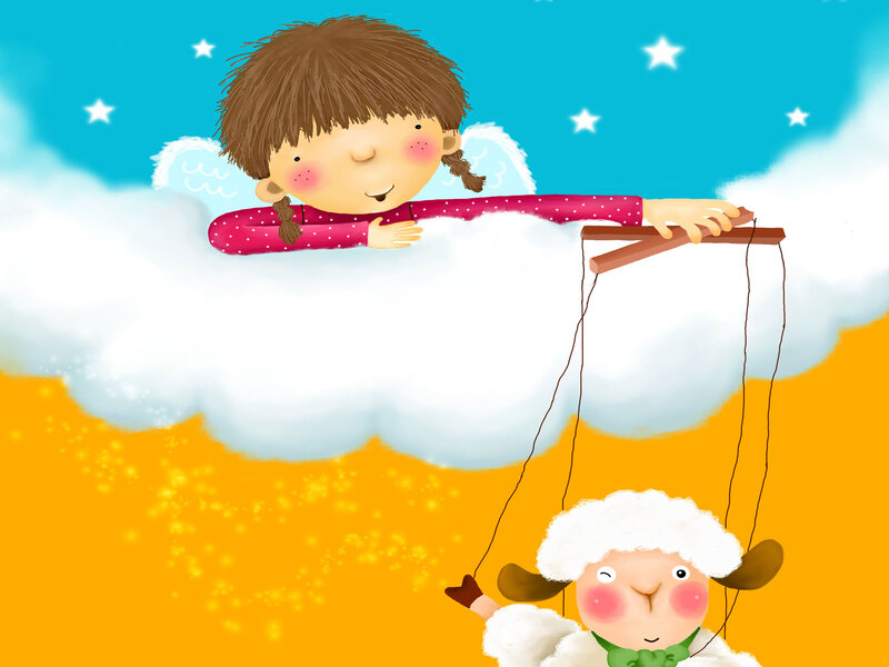 Girl Puppeteer with Lamb