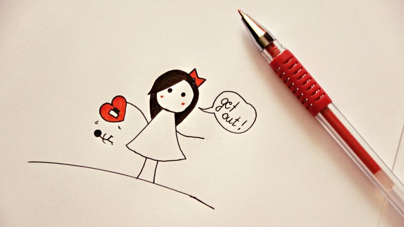 Girl Pushing Heart Figure