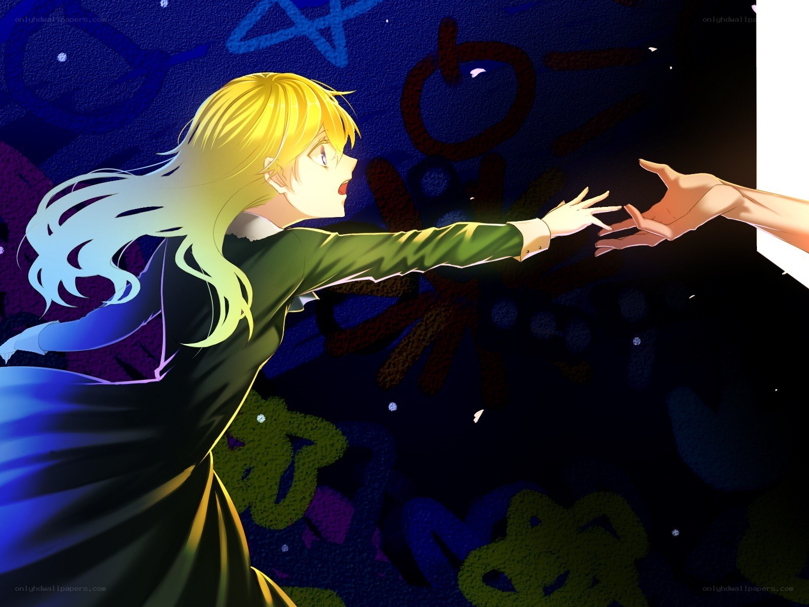 girl reaching for a hand