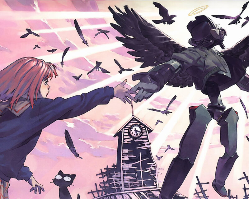 Girl reaching for angelic figure