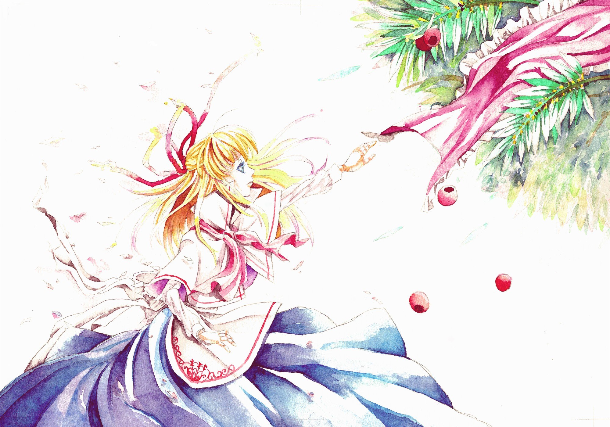 girl reaching for berries