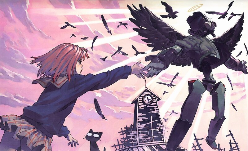 Girl Reaching for Robot — Pink, Dramatic