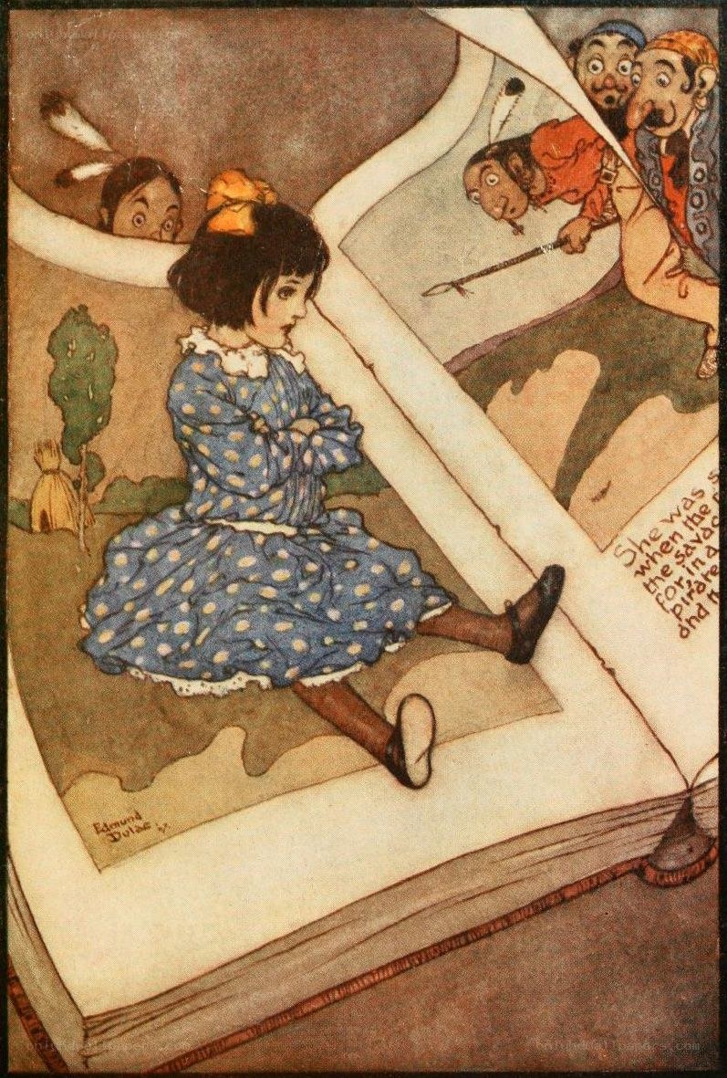 girl reading a storybook