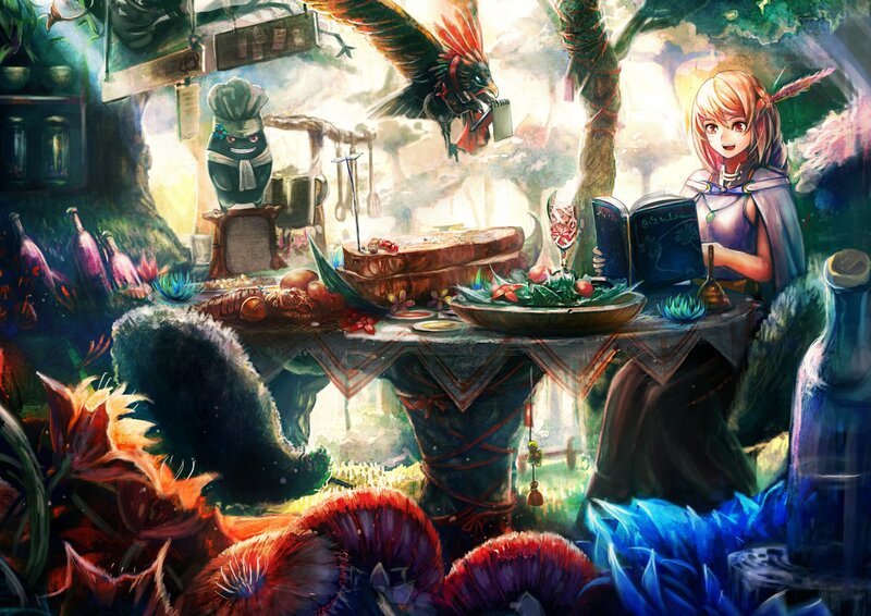 Girl Reading at Table