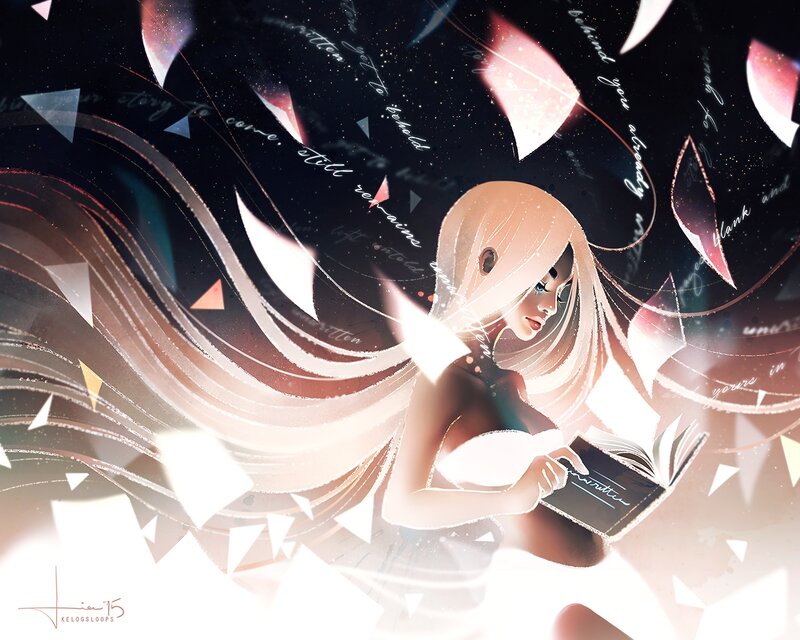 Girl Reading Book — Black, Dreamy