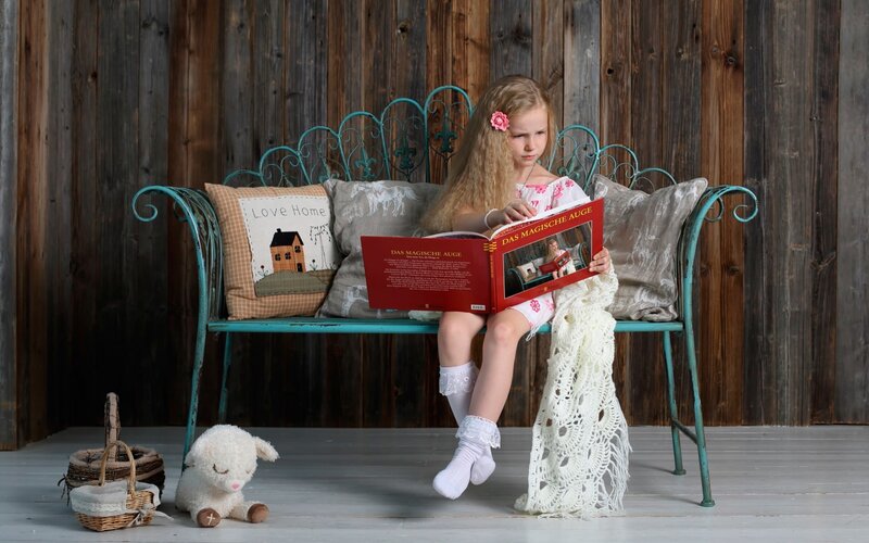 Girl Reading Book — Brown, Calm