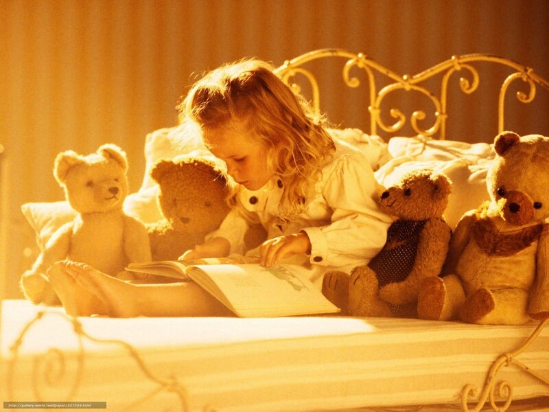 Girl Reading Book on Bed