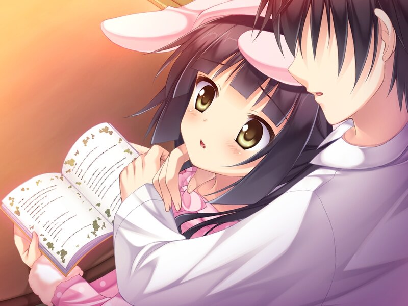 Girl Reading Book with Boy