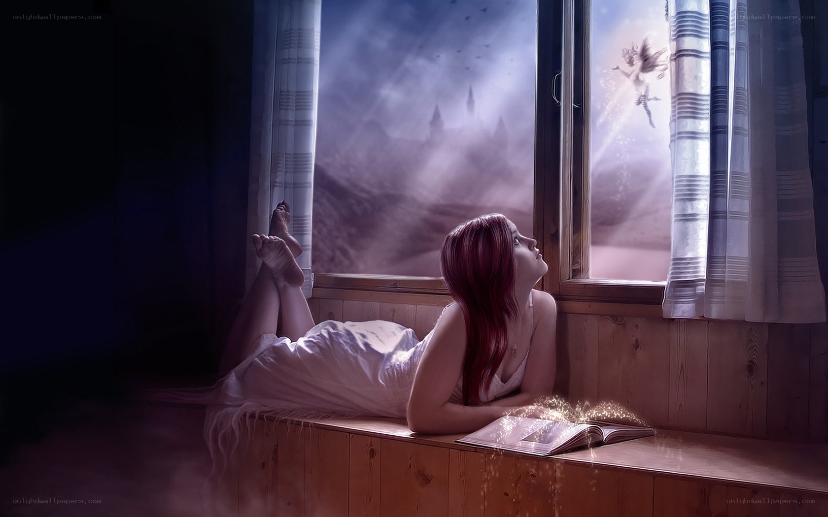 Girl reading by the window
