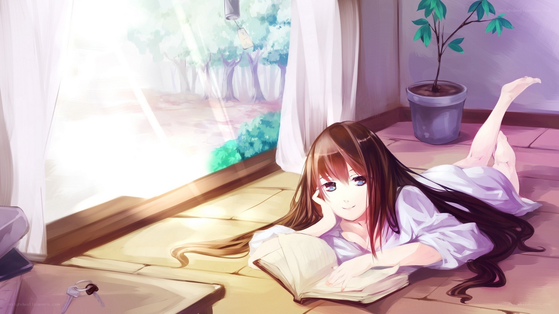 Girl reading by the window