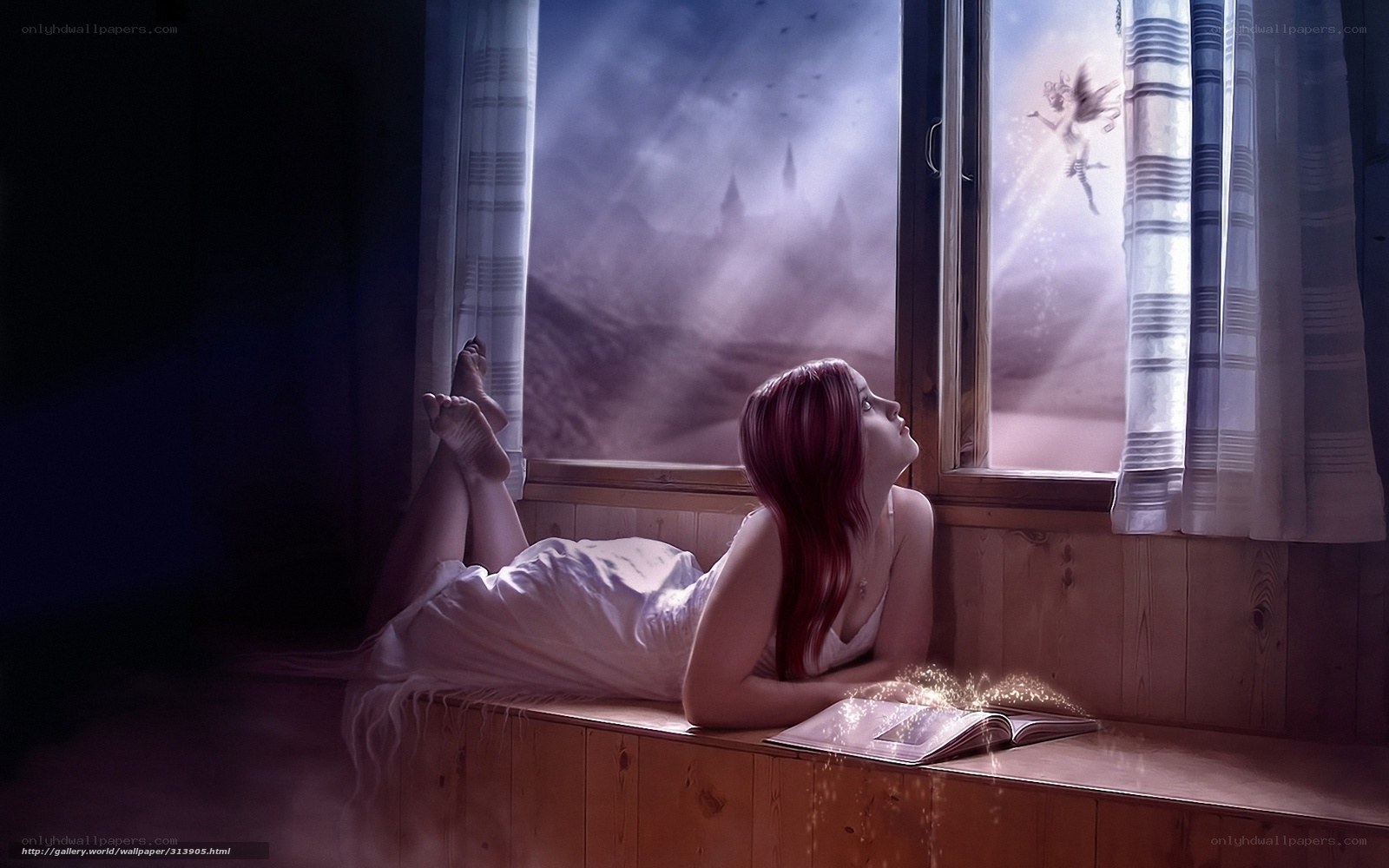 Girl reading by the window