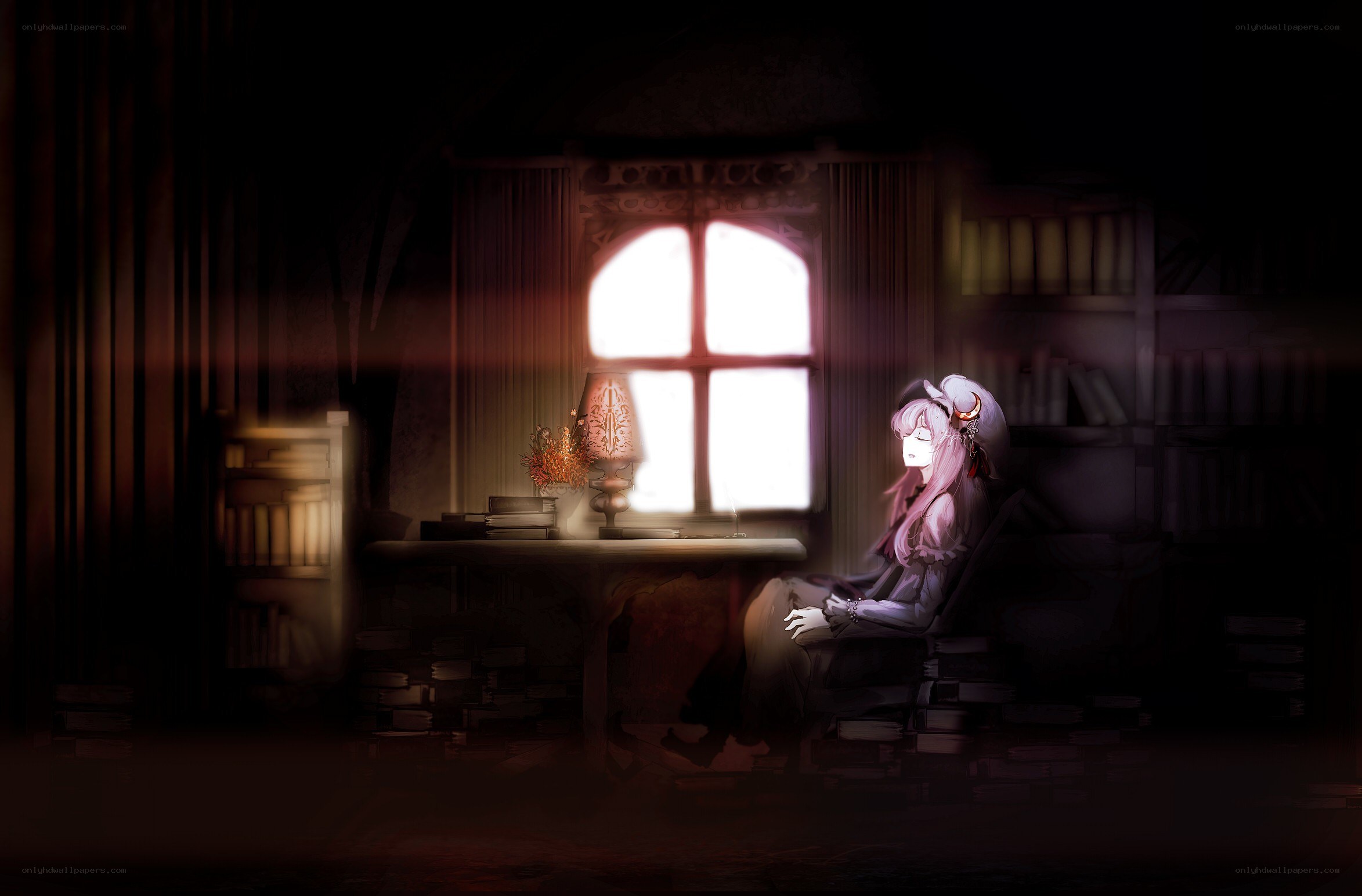 girl reading by window