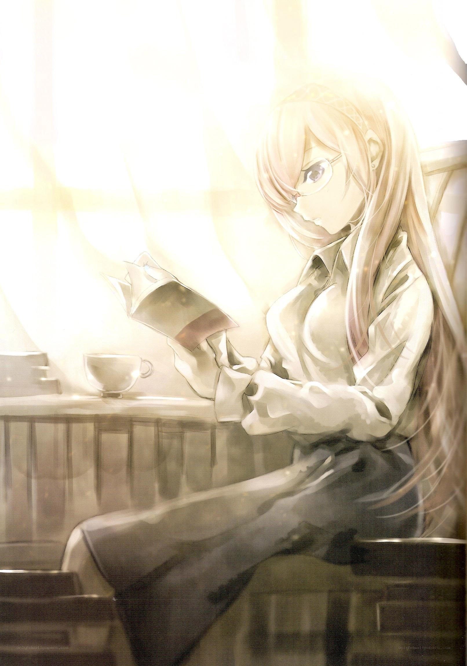 girl reading by window