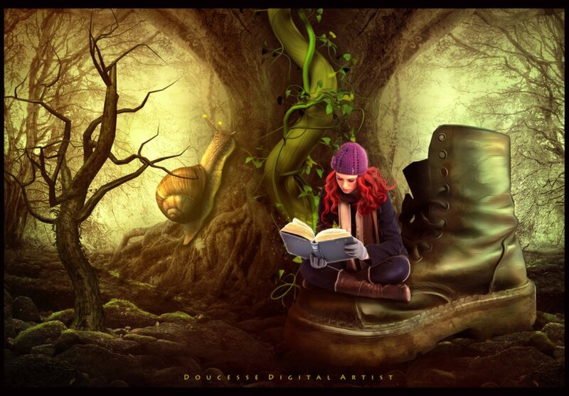 Girl Reading in Boot