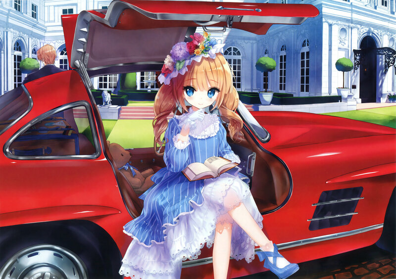 Girl Reading in Car