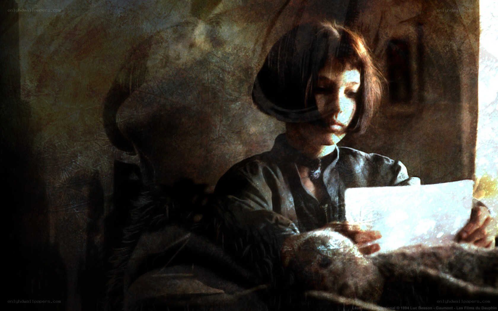 girl reading in dim light