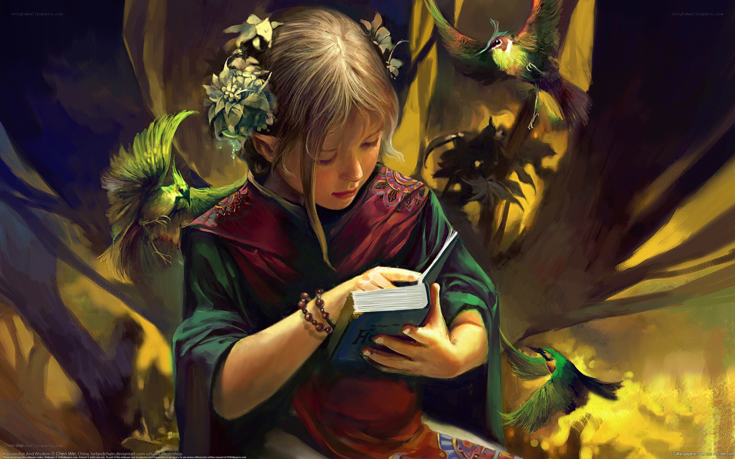 girl reading in forest