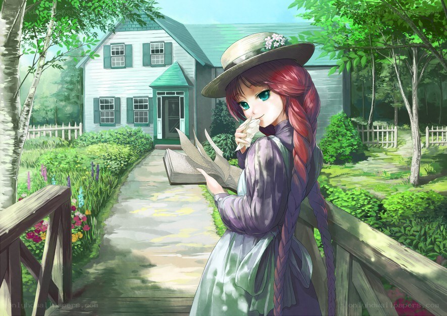 girl reading in garden