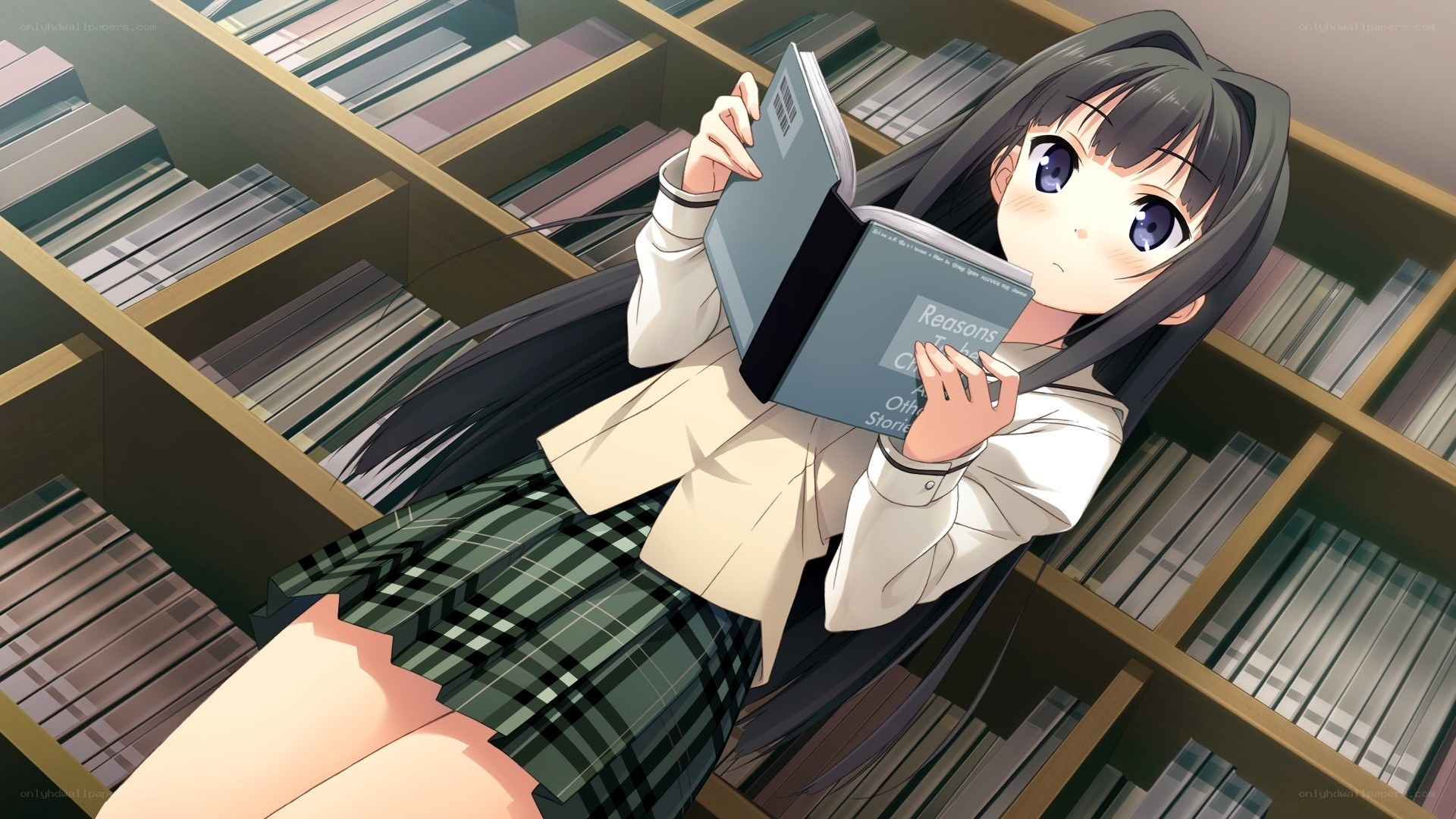 girl reading in library