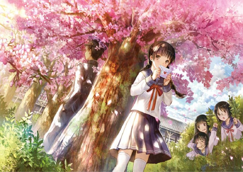 Girl Reading Letter under Tree