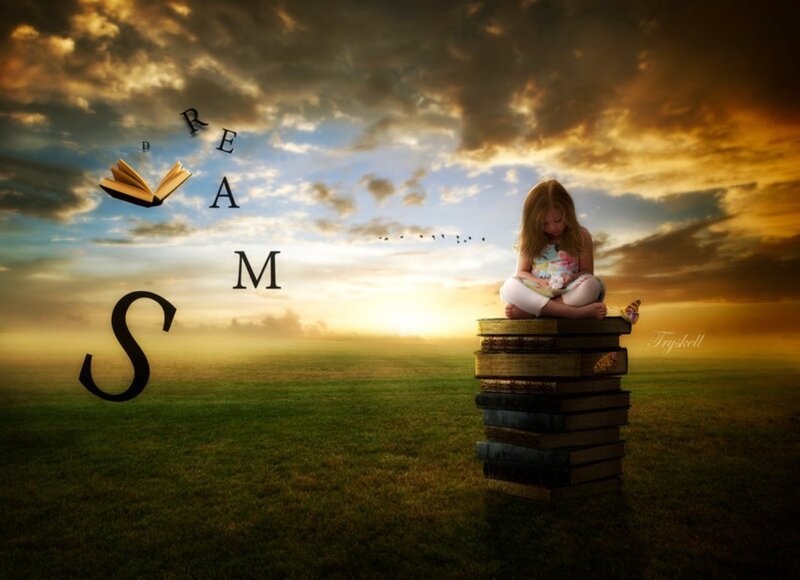 Girl Reading on Books