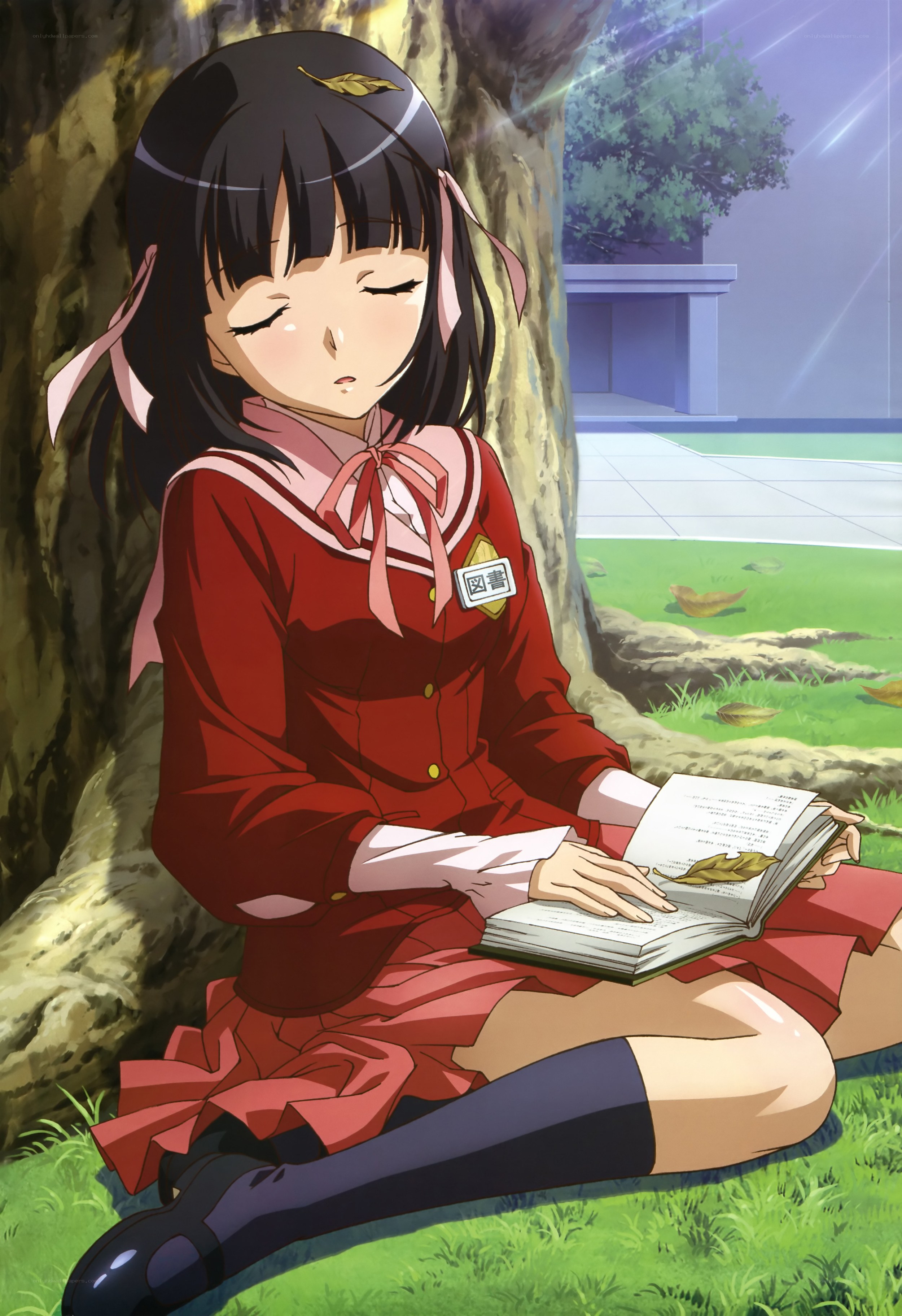 girl reading under a tree