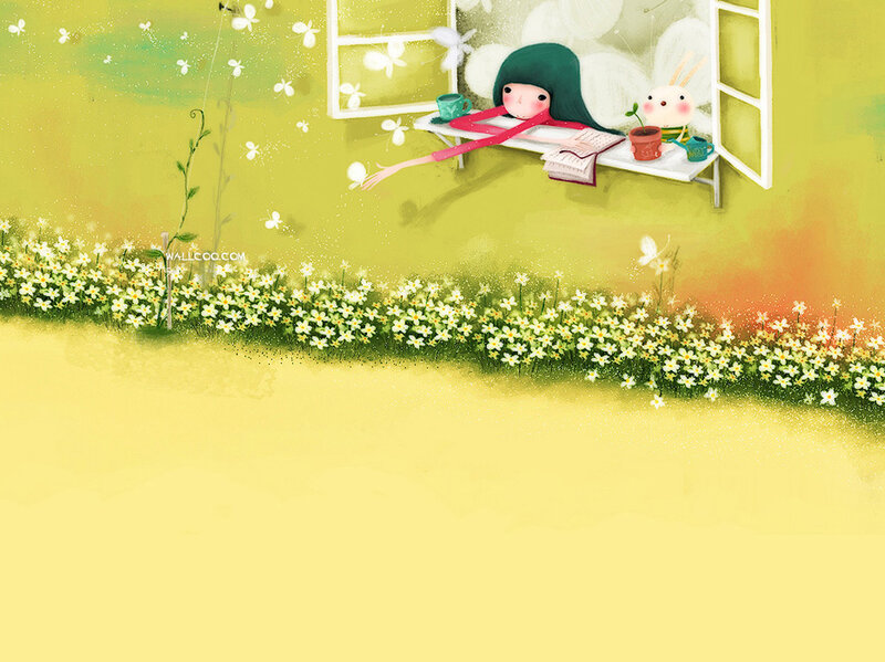Girl relaxing on a windowsill