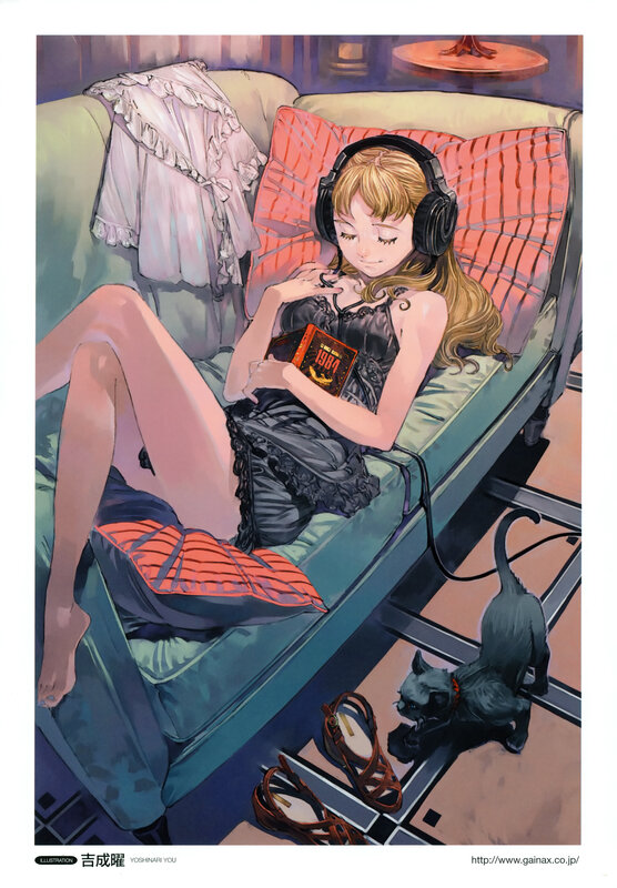 Girl relaxing with headphones