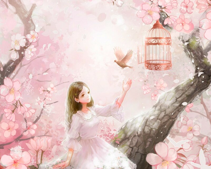 Girl Releasing Bird