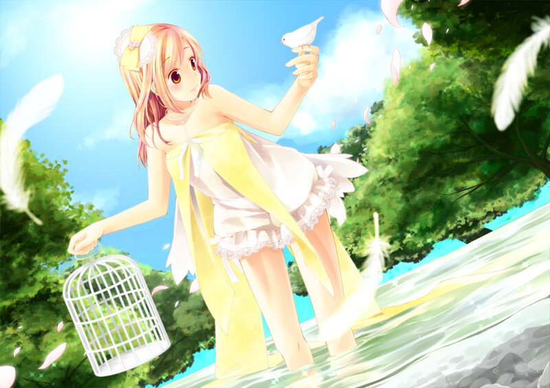 Girl Releasing Dove
