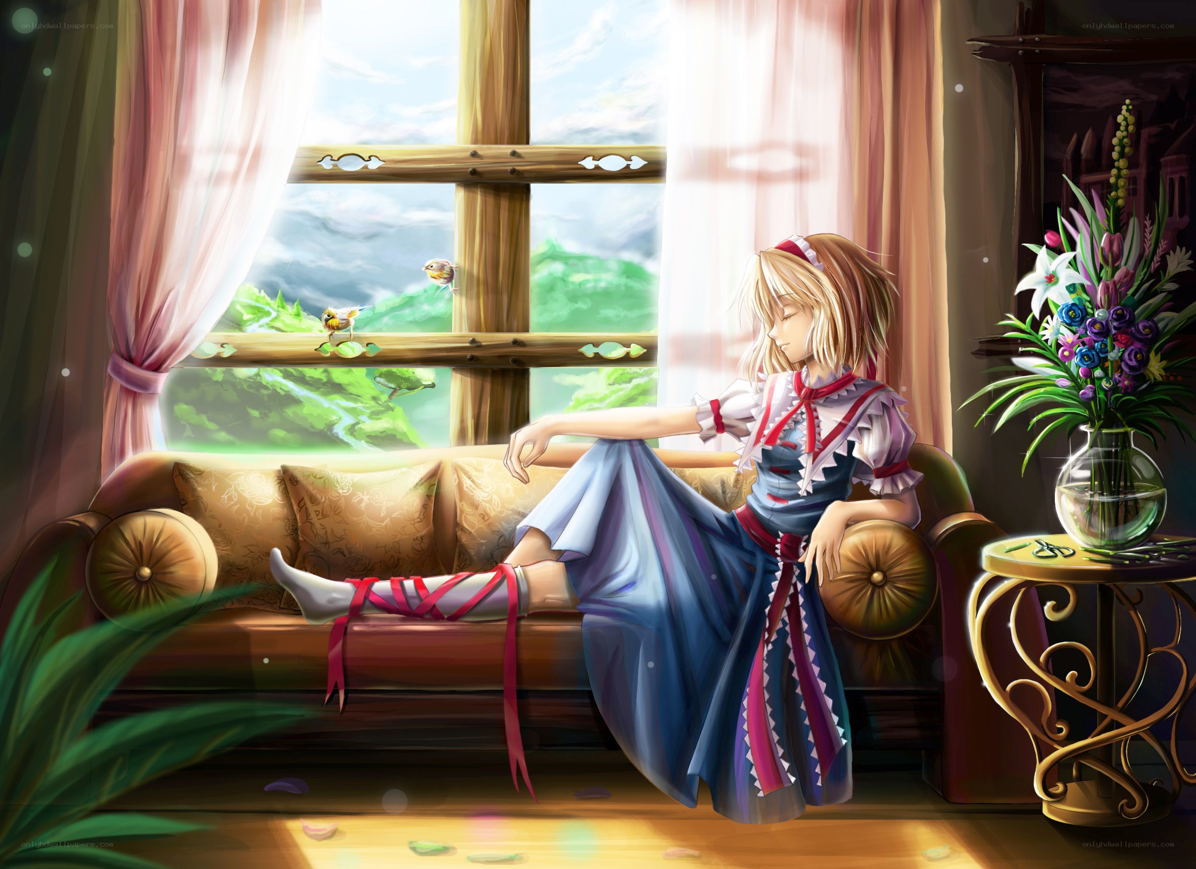 Girl resting by the window