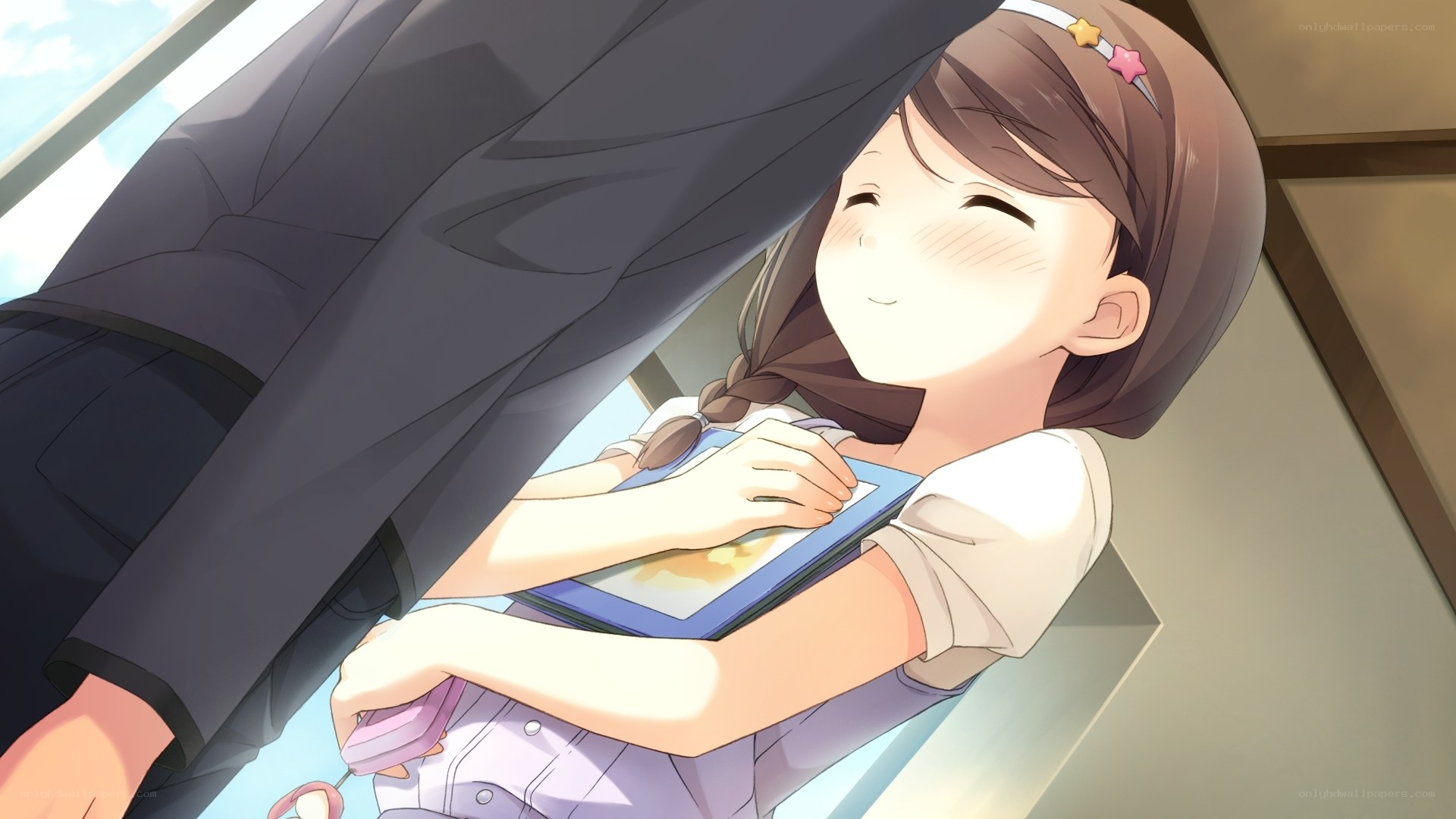 girl resting on a book
