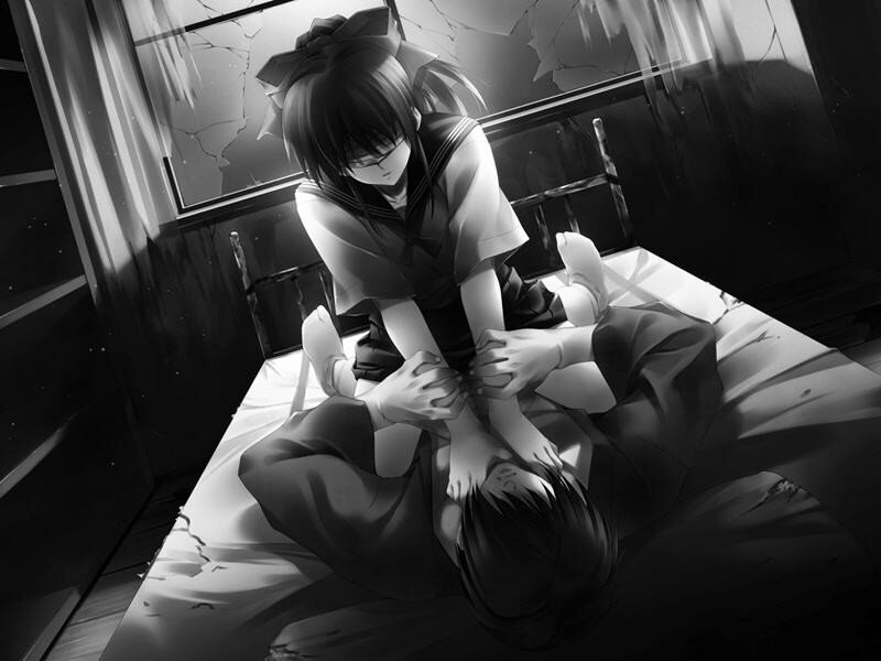 Girl Restraining Boy on Bed