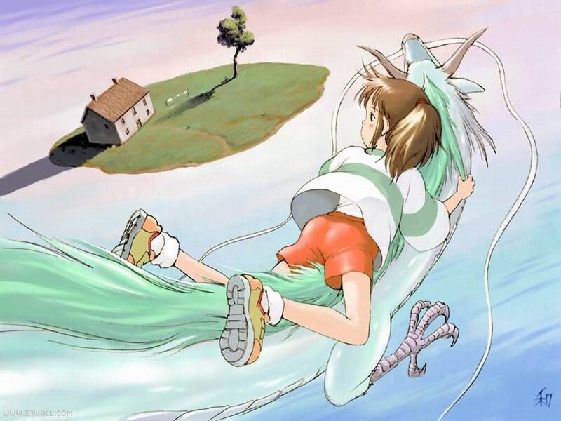 girl riding a dragon