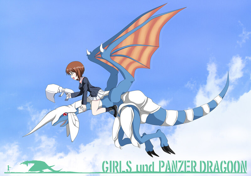 Girl Riding a Dragon — Blue, Adventurous, Afternoon