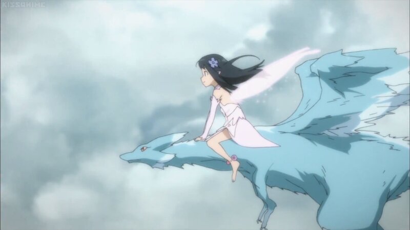 Girl Riding a Dragon — Blue, Serene, Anime