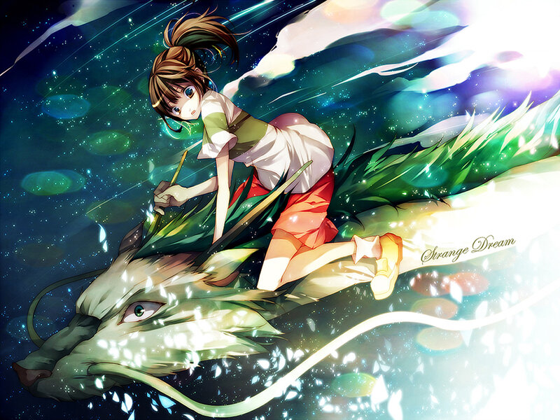 girl riding a dragon in space