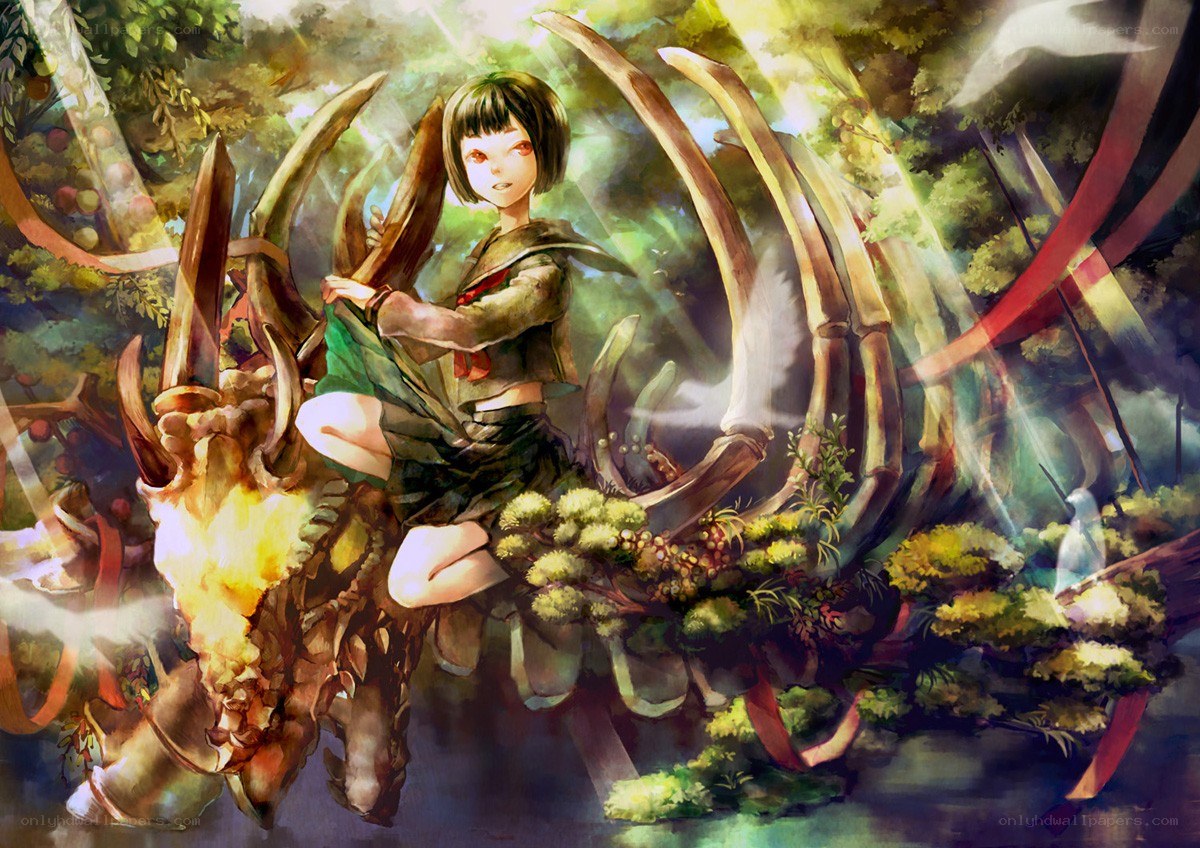 girl riding a mythical creature