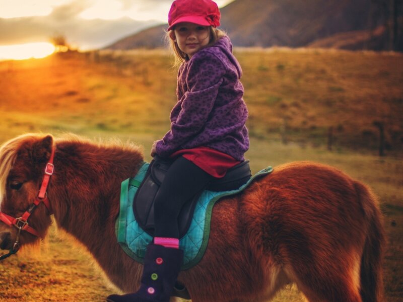 Girl Riding a Pony
