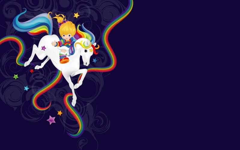 Girl Riding a Unicorn — Purple