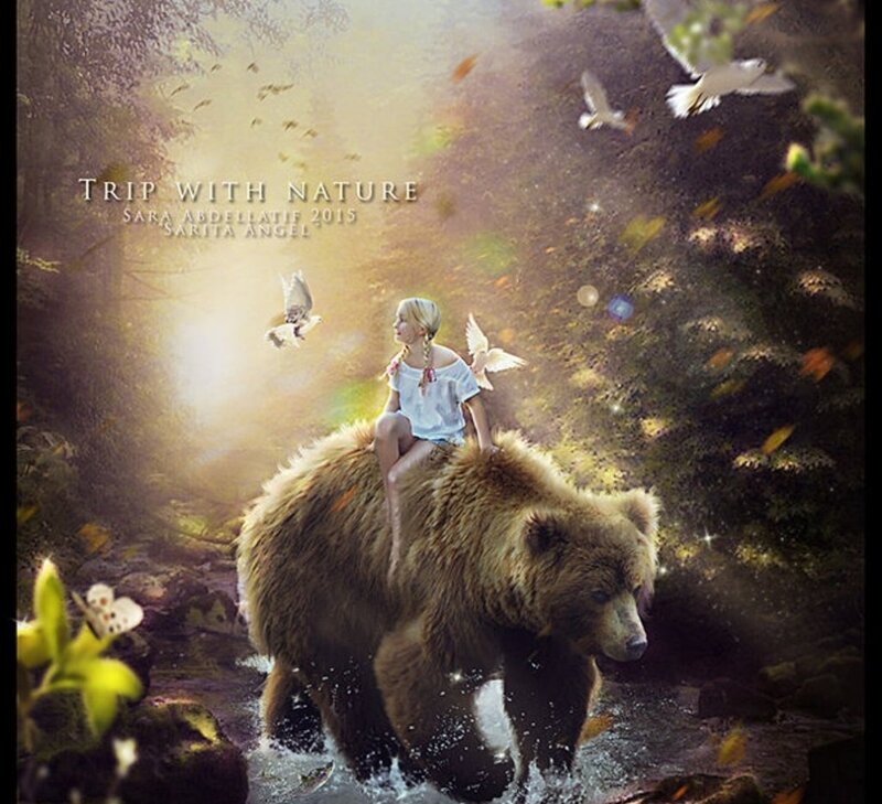 Girl Riding Bear