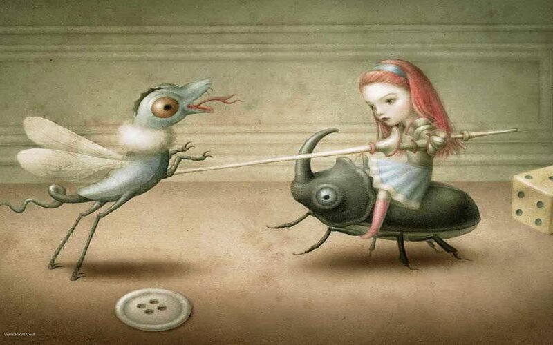 Girl Riding Beetle
