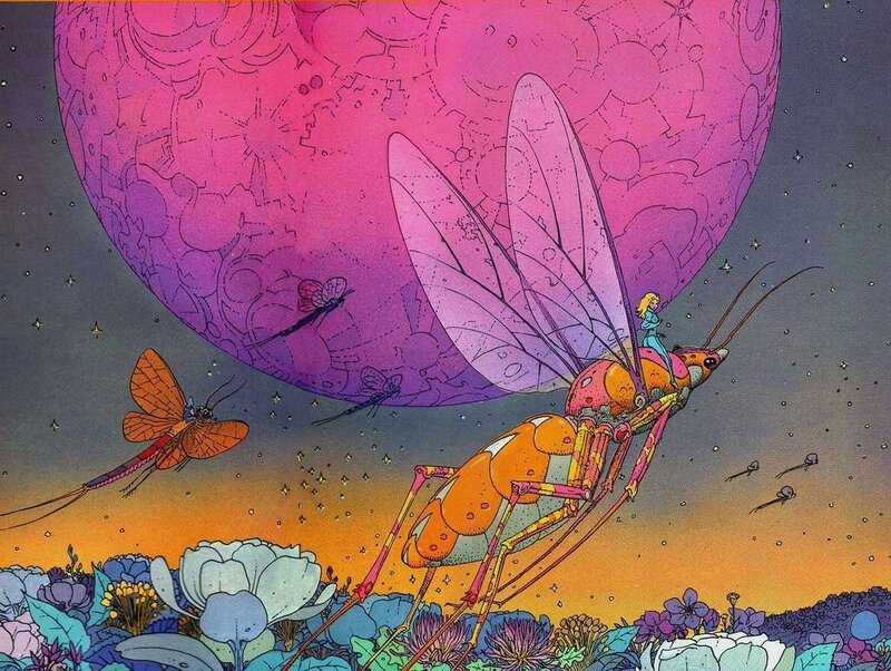 Girl Riding Giant Insect — Pink