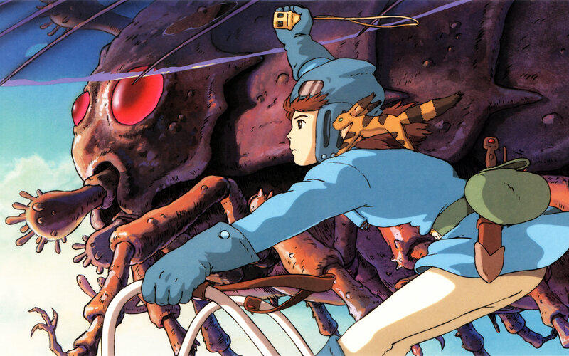 Girl riding giant insect