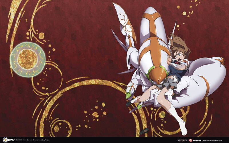 Girl Riding Mecha — Red