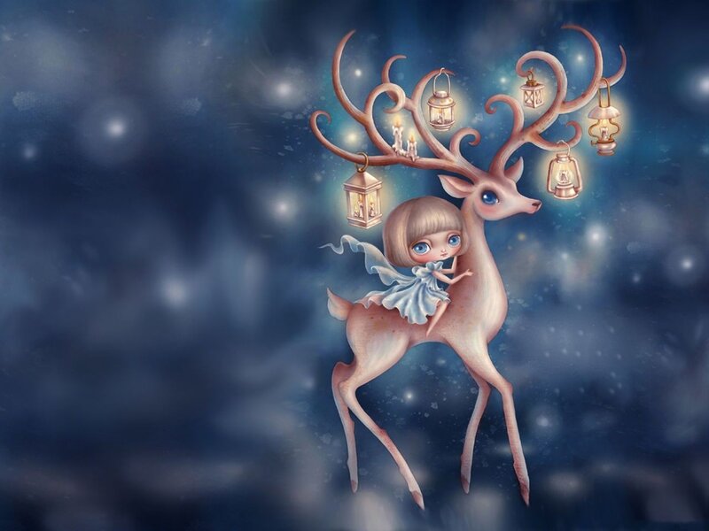 Girl Riding Reindeer